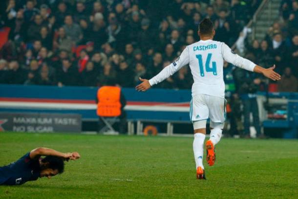Casemiro comemora seu gol | Foto: Geoffroy Van Der Hasselt/Getty Images