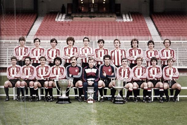 Plantilla del Athletic Club 1983/84 con Argote en sus filas | Foto: Vavel