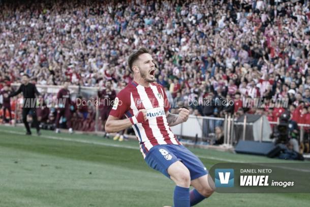 Saúl en la celebración de un gol FOTO: VAVEL