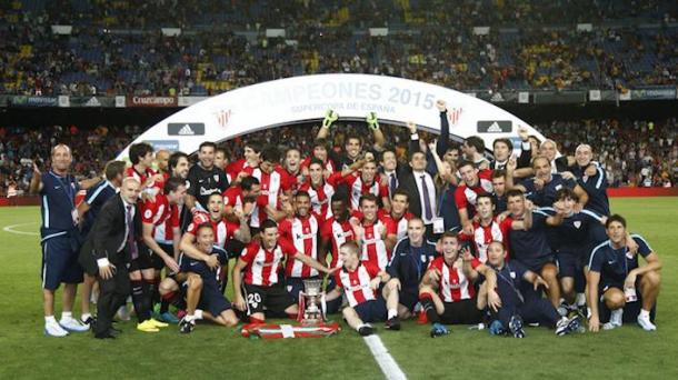 El Athletic ganó la Supercopa en el Camp Nou (Foto: AFE)