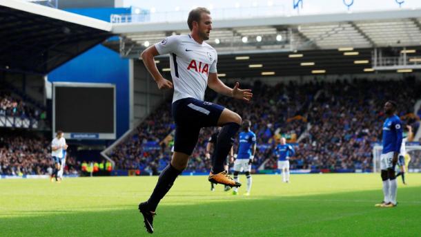 Contro l'Everton Kane ha raggiunto quota 100 goal con gli Spurs | www.premierleague.com