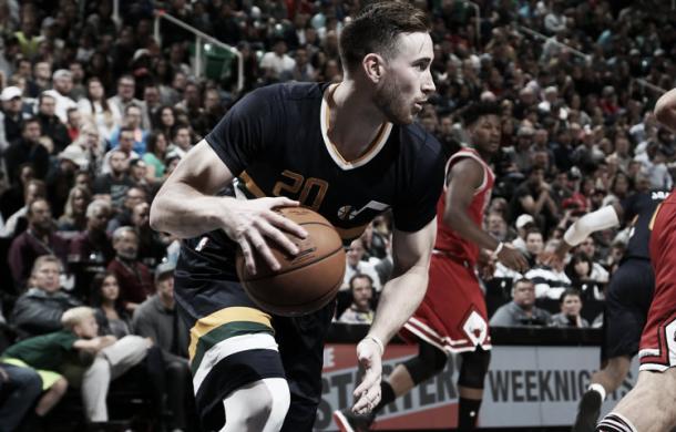 Gordon Hayward en un partido de los Utah Jazz. Fuente: NBA.com