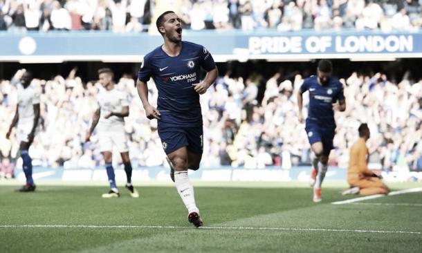 Hazard celebra el 1-1 parcial del encuentro | Fuente: Chelsea.