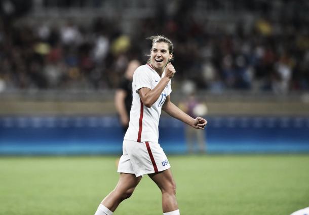 Tobin Heath put injury concerns behind her to produce a stunning performance. Photo: Twitter @ussoccer_wnt