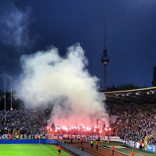 Berlin's iconic TV tower watches over the proceedings (Source: Berlin BSC UK on Twitter) 