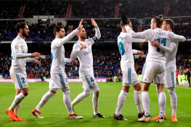 Comemoração do gol de Bale | Foto: Pierre-Philippe Marcou/Getty Images