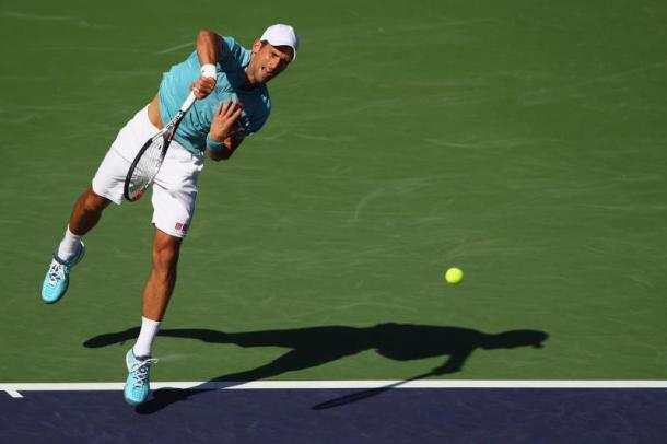 Novak Djokovic a Indian Wells. Fonte: Clive Brunskill/Getty Images