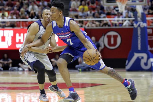 Markelle Fultz in azione con i suoi 76ers. Photo by Bleacher Report