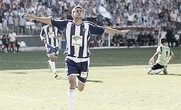 A. Hidalgo celebrando un gol. / Foto: Twitter A. Hidalgo