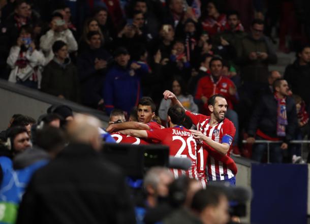 Los jugadores del Atlético de Madrid celebrando un gol a la Juventus | Foto: Atlético de Madrid