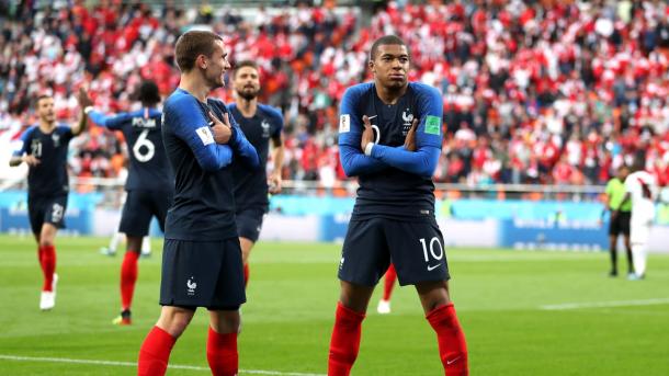 Kylian Mbappé scored his first ever World Cup goal today | Source: Getty Images via FIFA.com