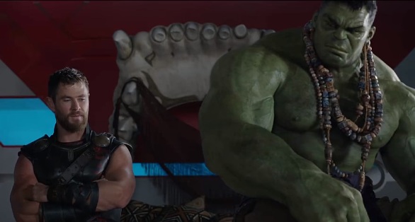 Thor e Hulk; dupla protagoniza cenas hilárias no longa do Deus do Trovão