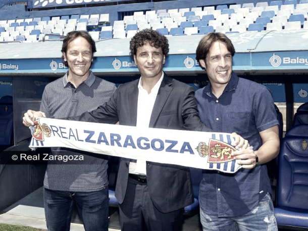 Mario Gibanel, Idiakez y su preparador Nestor Orozco. Foto: Real Zaragoza
