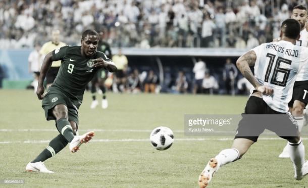 Ighalo tuvo esta gran ocasión con 1-1 frente a Argentina / Fuente: Getty Images