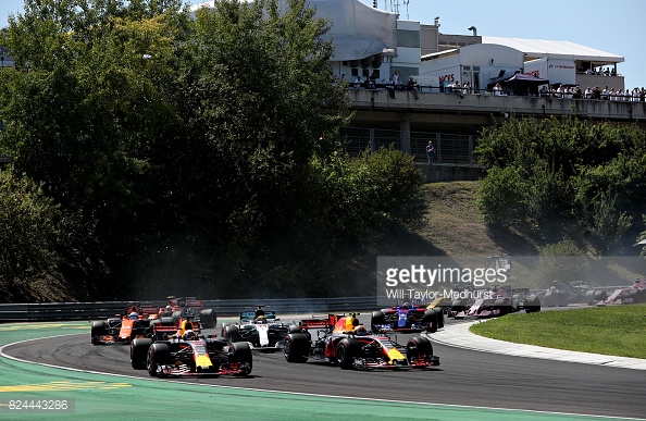 Max Verstappen locked up and hit team-mate Daniel Ricciardp, causing the Australian to retire. (Image Credit: Mark Thompson/Getty Images)