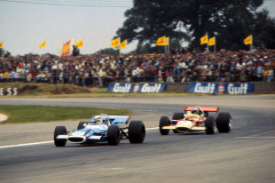 Stewart held off the challenge of Rindt to win his maiden British Grand Prix (Image Credit: Sutton Images)