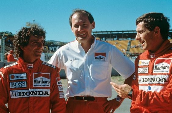 Seen here with Alain Prost and Ayrton Senna, the late 1980's, early 1990's were McLaren's heyday. (Image Credit: Jose Romero Lopez - Pinterest)