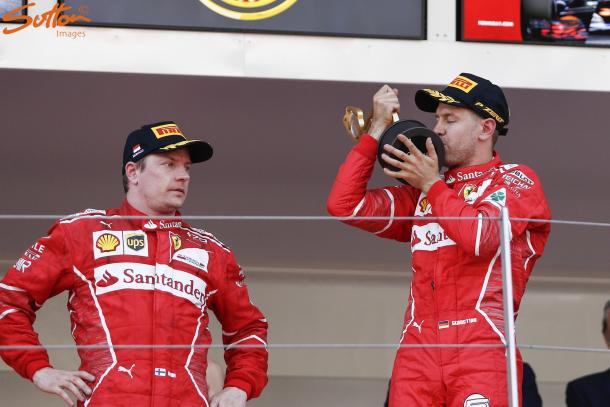 Raikkonen's own pace on the ultra-softs cost him the race, not Ferrari team orders. (Image Credit: Sutton Images)