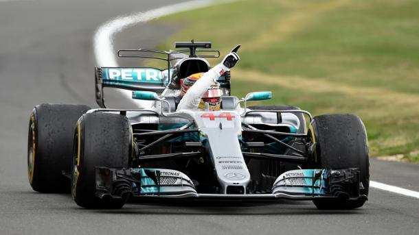 Hamilton celebrando una de sus victorias de la temporada | Foto: formula1.com