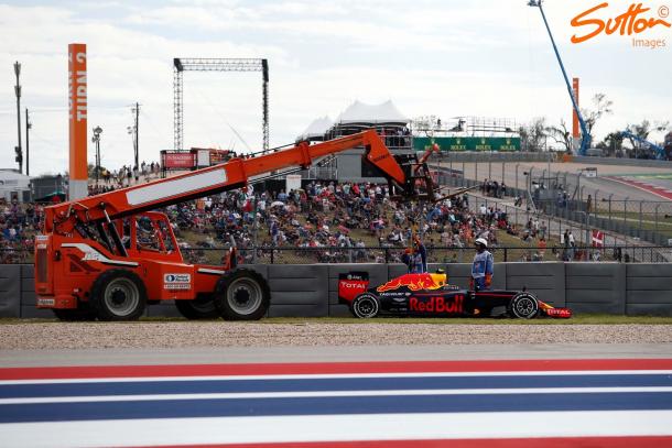 Despite retiring, making an unscheduled stop and ruining Ricciardo's race, Max Verstappen was still voted Driver of the Day. (Image Credit: Sutton Images)