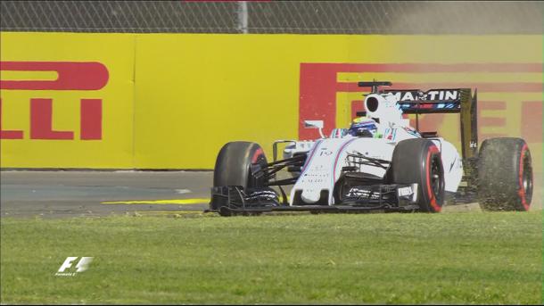 Felipe Massa's off at T1 was the most dramatic moment of an otherwise rountine session. (Image Credit: Formula One)
