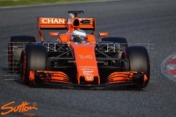 Fernando Alonso's MCL32 was limited to just 29 laps after an oil sensor issue in his Honda Power Unit. (Image Credit: Sutton Images)