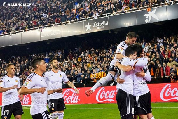 Celebración del gol | Fuente: Valencia CF