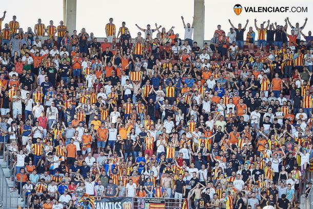 Al igual que en Murcia, la afición valencianista no dejará solo a su equipo. Fuente | Valencia CF