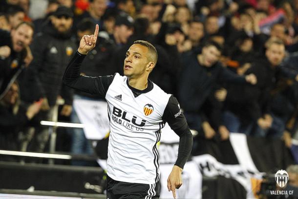 Celebración del gol ante el Espanyol | Fuente: Valencia CF