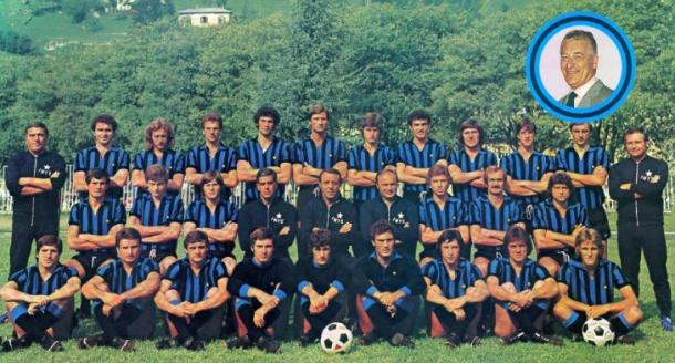 Equipo del Inter de Milán, en la temporada que fichó a Gianni de Biasi como jugador (1975-76). Fuente: Inter de Milán