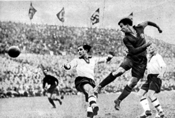 Germany vs Spain in 1935, where Lángara scored twice | Photo: Intrafútbol