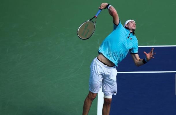 Photo Source: Lintao Zhang/Getty Images: John Isner's serve failed him.