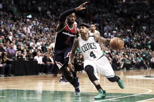 Thomas leading his team to a 2-0 series lead  |  Getty Images