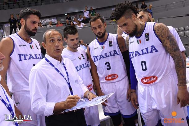 Timeout azzurro - Foto Italbasket Twitter