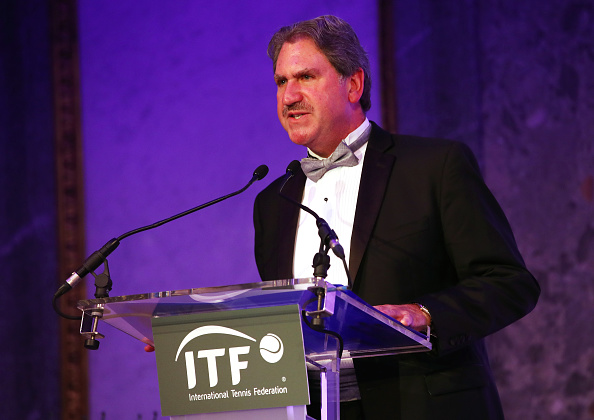 Haggerty speaking at the recent ITF World Champions Dinner (Photo: Getty Images/Clive Brunskill)