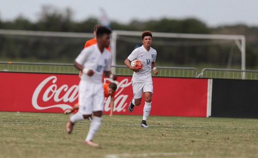 Jadon has scored five goals in four appearances for England's U16's | Picture source: Getty