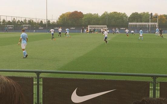 Sancho in action v Newcastle on his U18 debut | Picture source: @InEsteemedKompany on Twitter