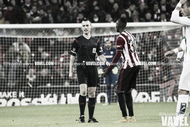 Jaime Latre durante el encuentro entre el Athletic de Bilbao y el Córdoba en la temporada 2014/2015 Foto: Ricardo Larreina - VAVEL.com