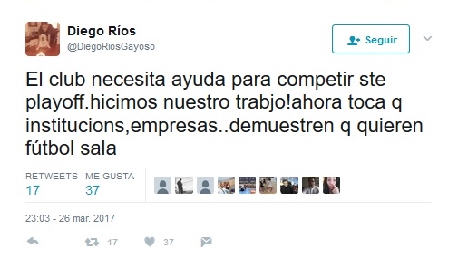 Diego Ríos en su Twitter | Foto: @DiegoRiosGayoso