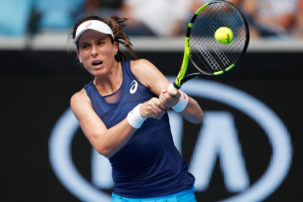 Konta is looking for her second consecutive Australian Open semifinal berth (Photo by Darrian Traynor / Getty Images)