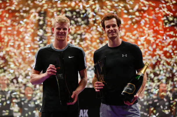 Last year's winner Kyle Edmund and runner-up Andy Murray (Photo by Jordan Mansfield/Getty Images)
