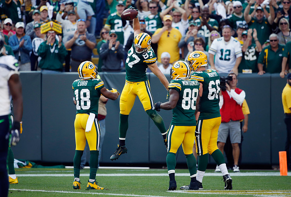 Jordy Nelson marcou segundo TD dos Packers na partida | Foto: Joe Robbins/Getty