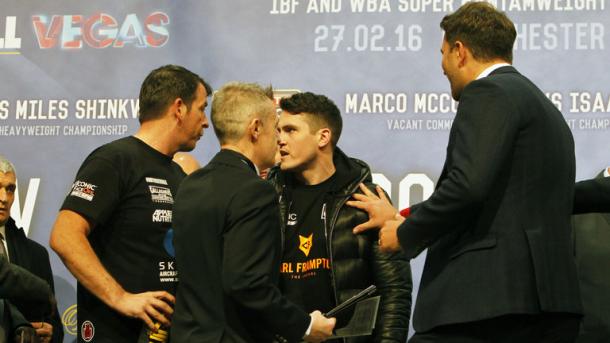 Gallagher and McGuigan get up close at the weigh in (Sky Sports)