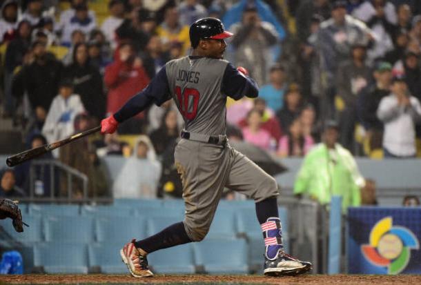 Adam Jones has proven to be a vital clog in the USA puzzle this World Baseball Classic. | Photo: Getty Images/Harry Huw