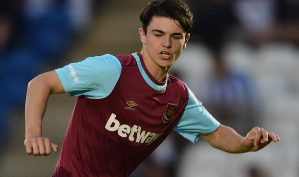 Above; Joe Powell in action for West Ham. | Photo: West Ham United