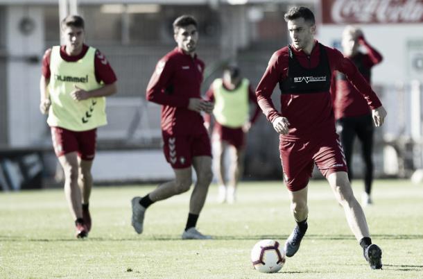 Juan Villar en un entrenamiento. Fuente: Osasuna.es
