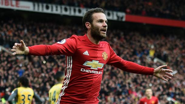 Juan Mata celebrando el gol ante el Arsenal. Fotografía/ Getty Images