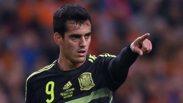 Juanmi on his senior international bow against the Netherlands | Photo: Goal.com