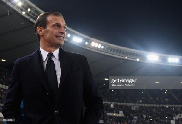 Allegri antes del inicio del partido ante el Hellas Verona / Foto: gettyimages