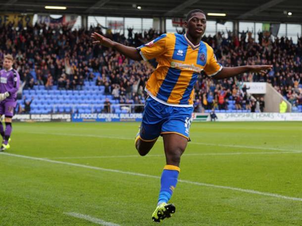 Kaikai (pictured) and Gray have enjoyed valuable first team experience in the Football League (Photo: Shrewsbury Town FC)